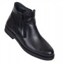 Ghete barbatesti negre din piele naturala cu doua fermoare Rusay Office GKR35N